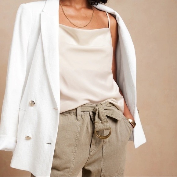 House of Harlow 1960 White Oversized Blazer Gold Buttons - Picture 12 of 12